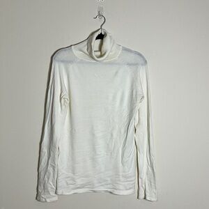 Women's White Turtleneck Top